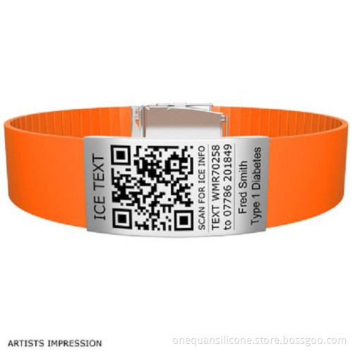 factory wholesale fashion silicone bracelets qr code